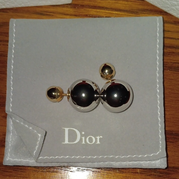 Dior Silver Ball Earrings - Picture 2 of 11